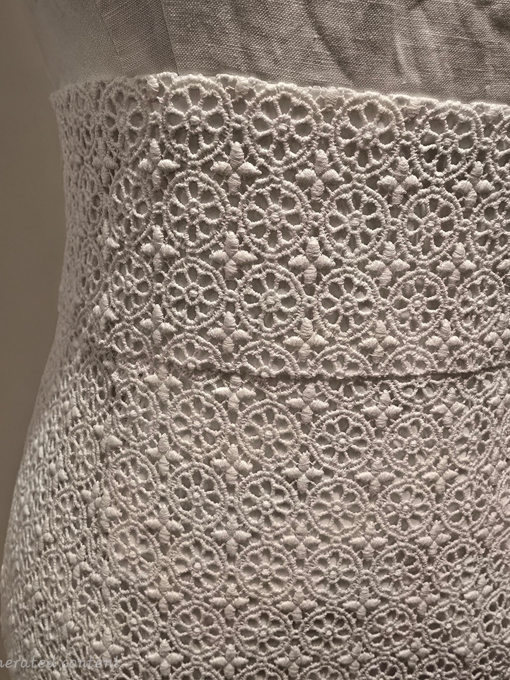 Maggy London Sleeveless Empire Waist Floral Eyelet Sheath Dress Size 6 White. - Picture 3 of 10